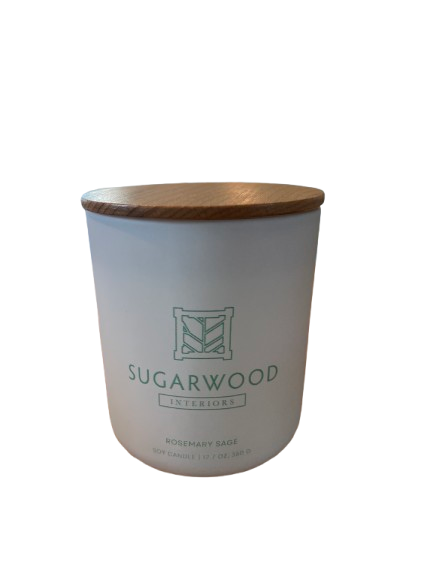 Custom Sugarwood Candle - Rosemary Sage, 12.7oz + box