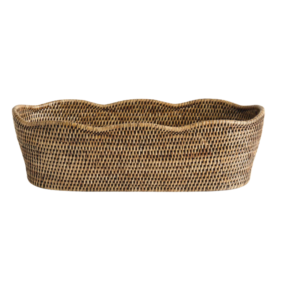 Burma Rattan Oval Cachepot