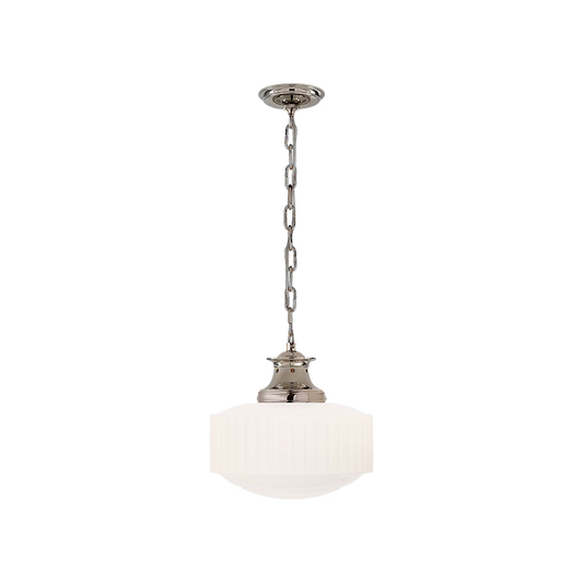 Milton Road Pendant - Polished Nickel, Frosted Glass
