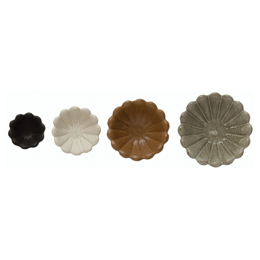 Stoneware Flower Bowl Set of 4
