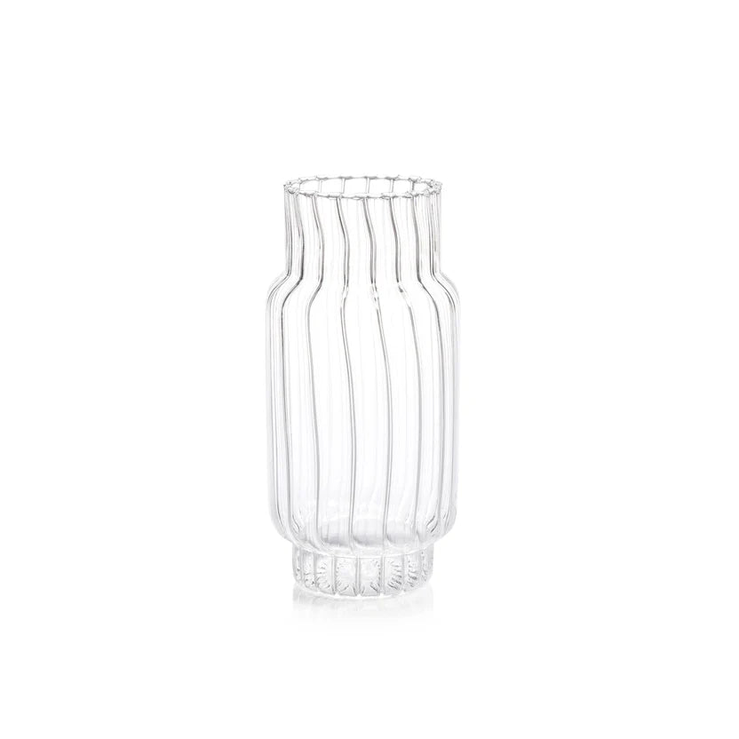 Clear Optic Glass Vase - Tall