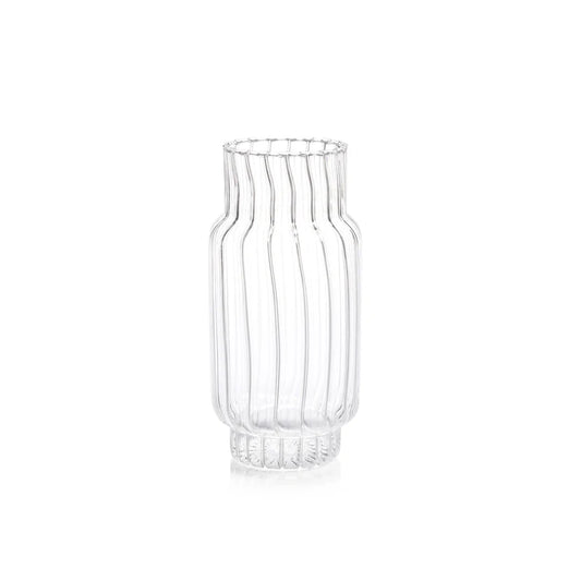 Clear Optic Glass Vase - Tall