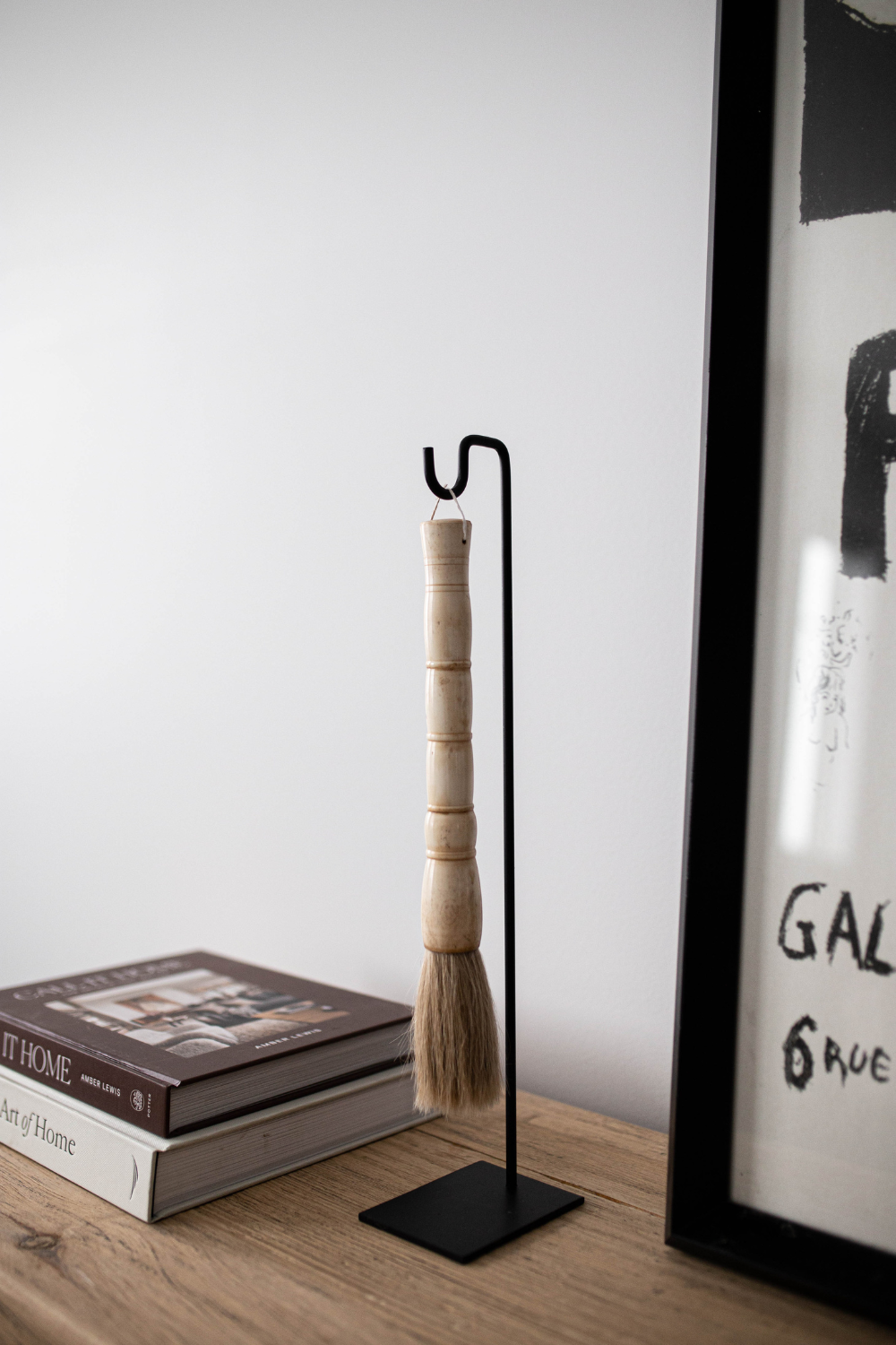 Natural Bone Calligraphy Brush Vintage Cream Pale Green