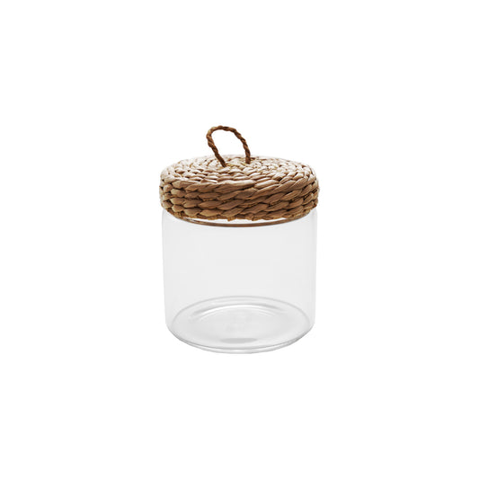 Glass Jar with Woven Grass Lid