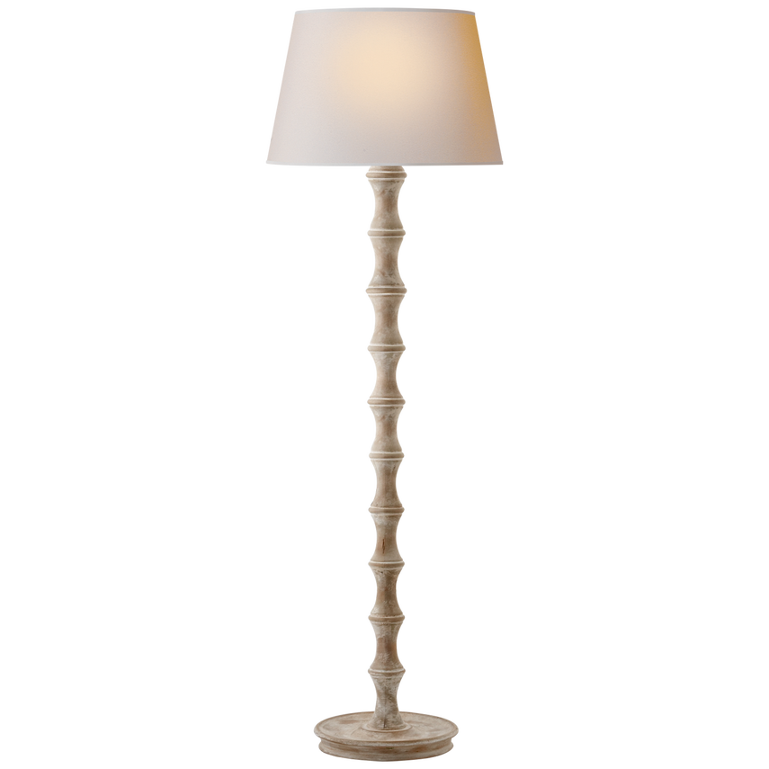 Bamboo Floor Lamp Belgian White