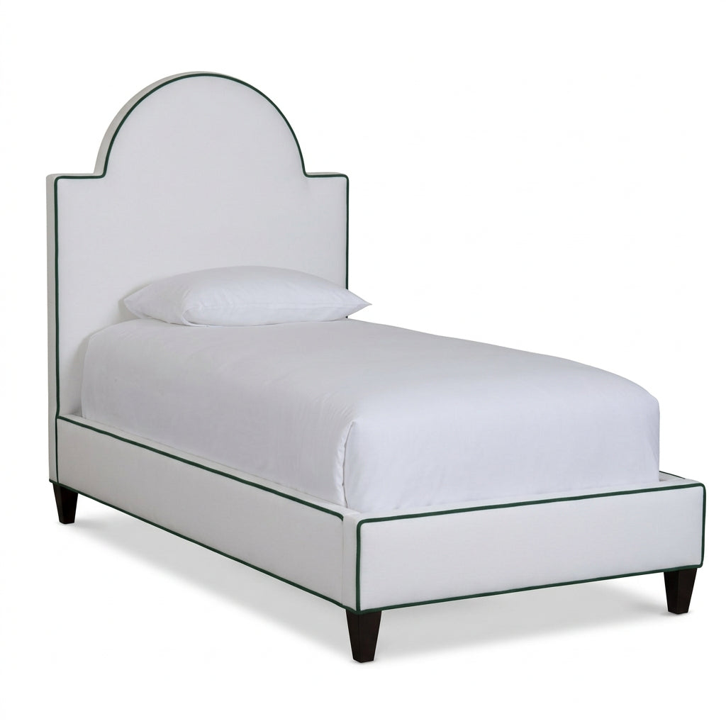Custom 64-30H Twin Bed in Caroline Silver