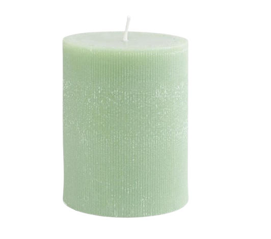 3x6 Holly Pleated Pillar Candle-Holly Green : 3x6