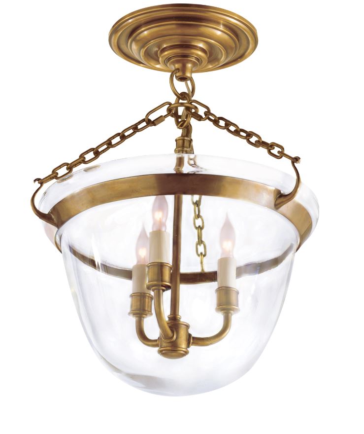 Country Semi-Flush Bell Jar Lantern