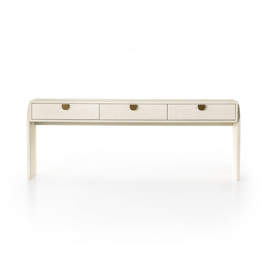 Cressida Console Table Ivory Painted Linen