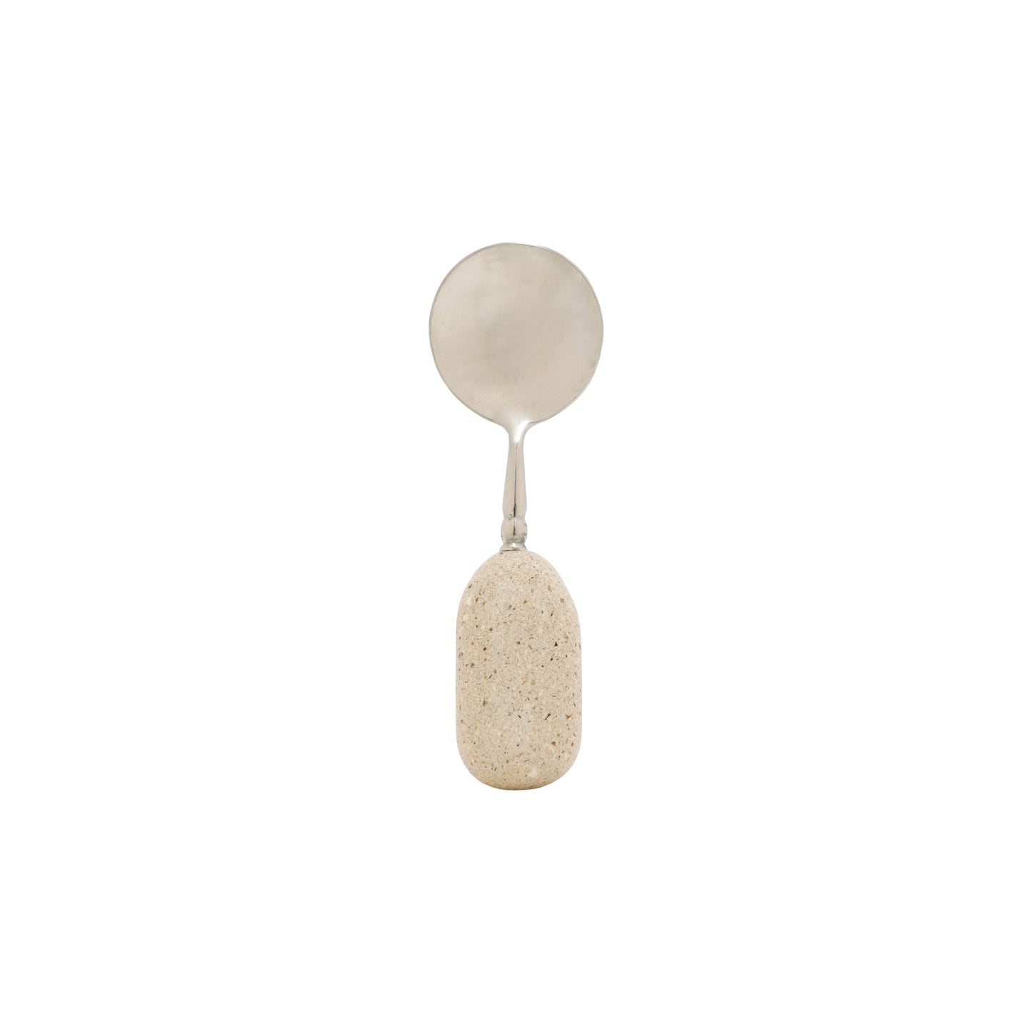 Stainless Steel & Stone Spoon, Natural (Each One Will Vary)