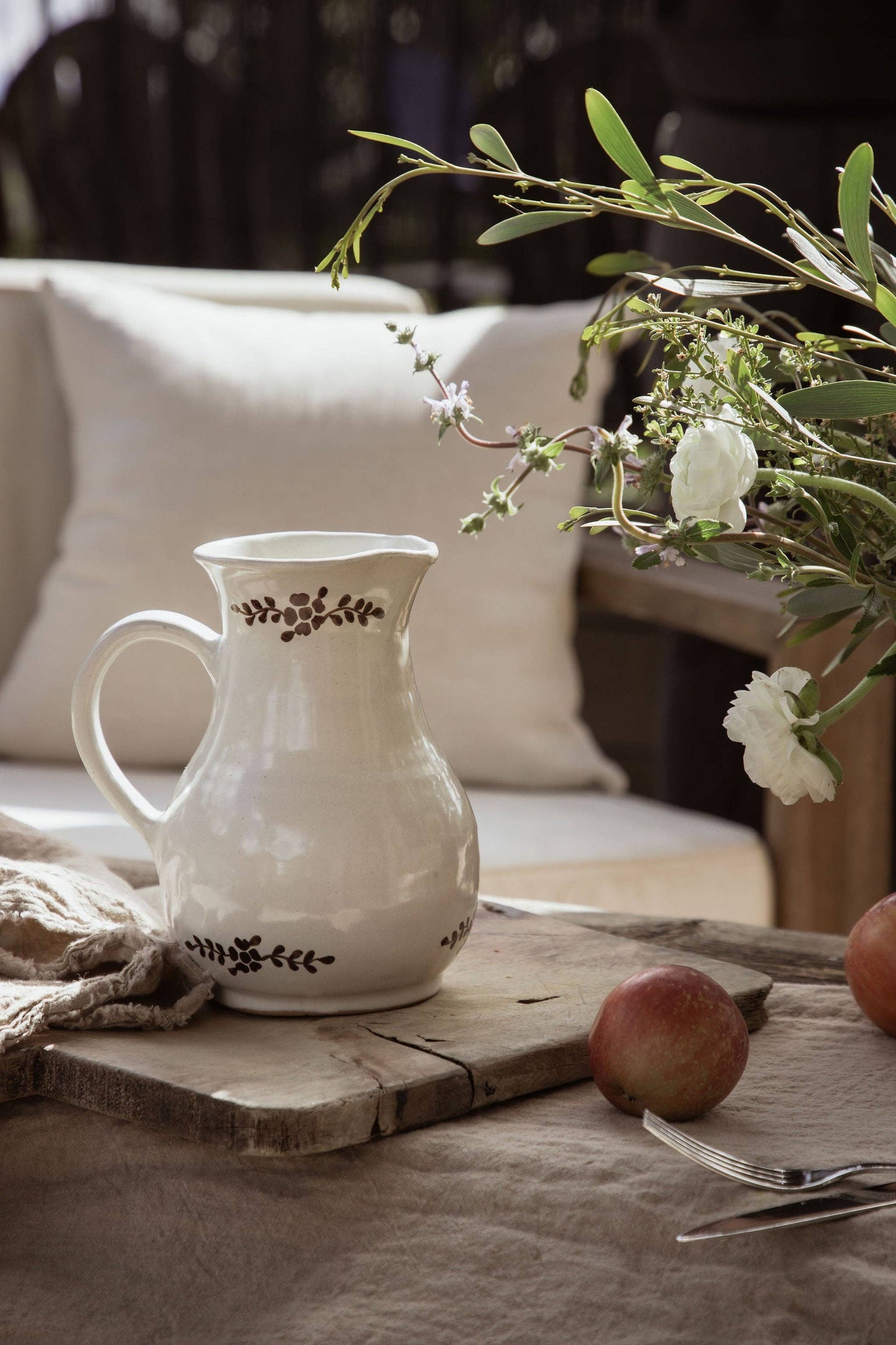Hand-painted Margot Pitcher, Brown