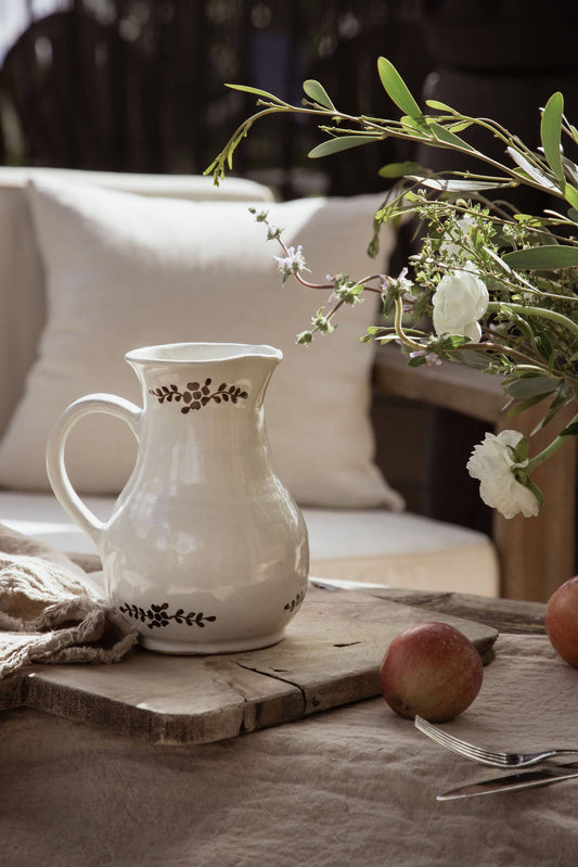 Hand-painted Margot Pitcher, Brown