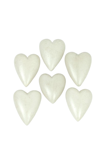 White Hand Carved Stone Heart