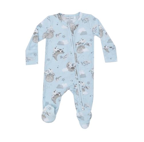 I Love You To The Moon Cows - 2 Way Zipper Footie