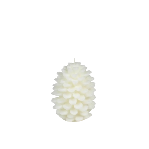 Siberian Fir Scented Pine Cone Candle - Cream - Small