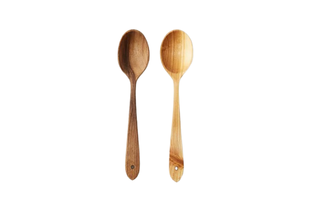 Euro Large Serving Spoon Set, Fruitwood
