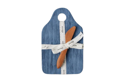 Small Dutch Cheese Board with Spreader, Denim