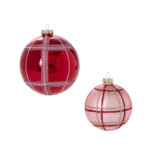 Glitter Plaid Ornament