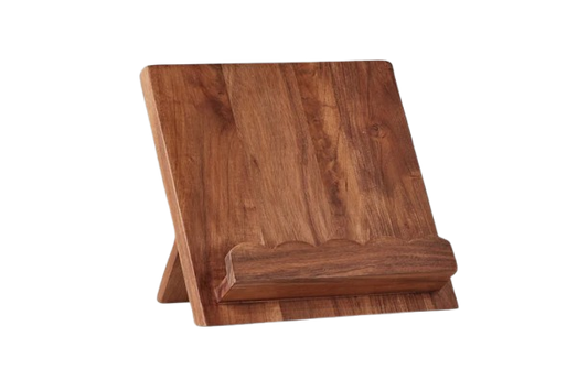Scalloped Wood Book Stand, Natural