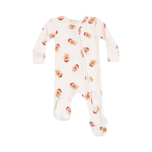 Gingerbread - 2 Way Zipper Footie, NB
