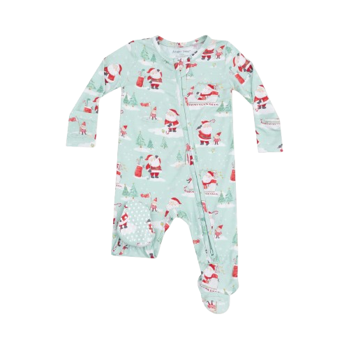 Golfing Santa and Elves - 2 Way Zipper Footie