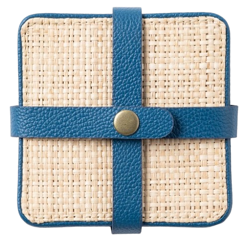 Kenneth Natural/Peacock Blue Coasters