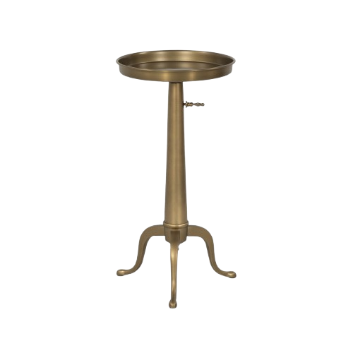 Umi Adjustable End Table, Dark Matte Brass