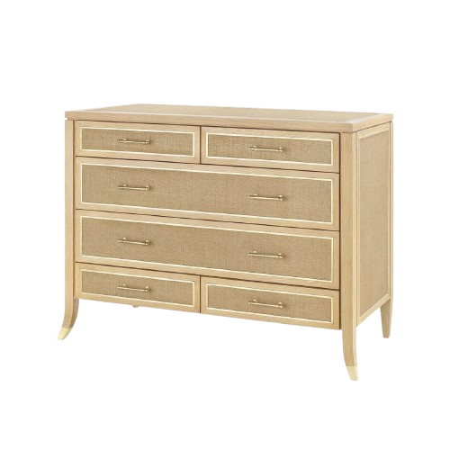 Paulina Large 6-Drawer, Natural and Camel