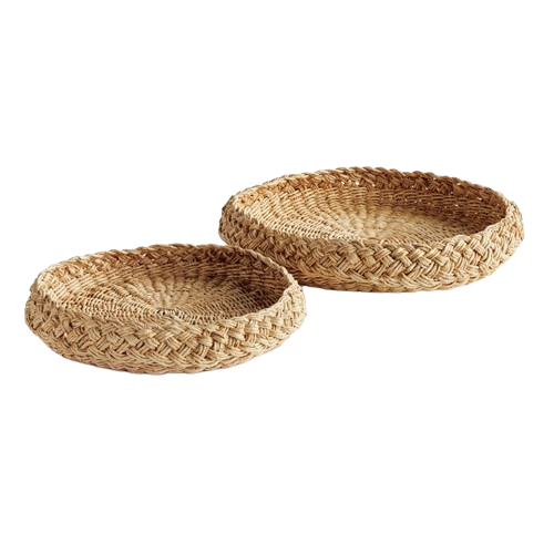 Abaca French Braided Round Tray