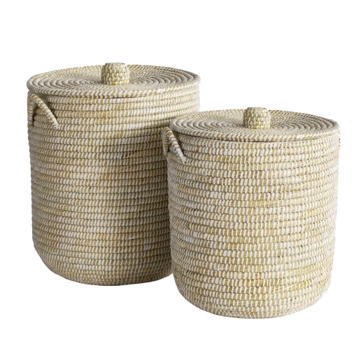 RIVERGRASS HAMPER BASKETS WITH LID