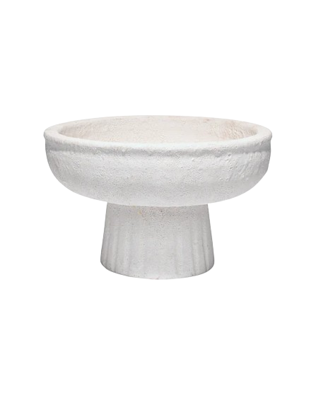 Aegean White Pedestal Bowl, Small