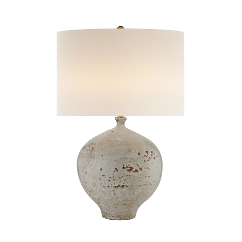 Gaios Table Lamp in Pharaoh White with Linen Shade