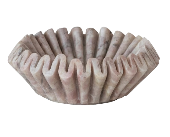Marble Fluted Dish, Pink