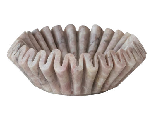 Marble Fluted Dish, Pink