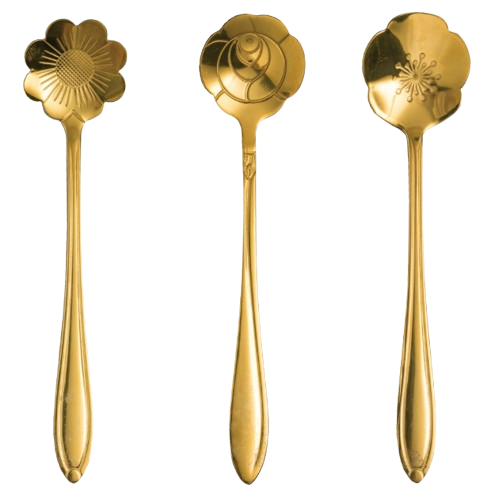 Stainless Steel Flower Shaped Spoons, Set of 3
