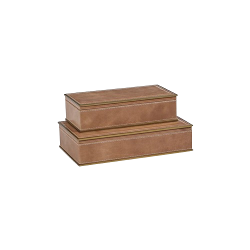 Ampezzo Leather Box with Brass Trim