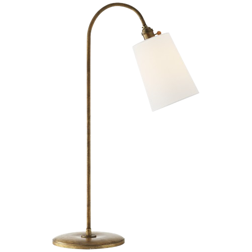 Mia Table Lamp in Gilded Iron w/ Linen Shade