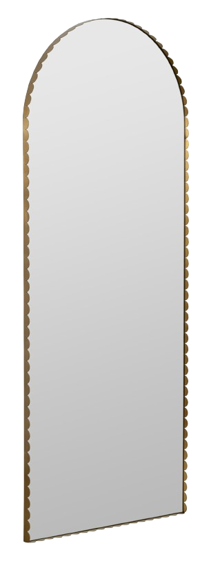 Jules Gold Floor Mirror Scalloped Metal