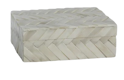 Bone Braided Box - White - Medium