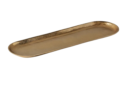 Gold Narrow Metal Tray, Large