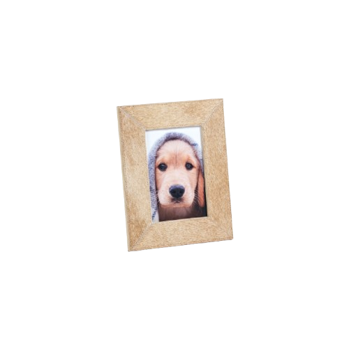 Corviglia Hair On Hide Leather Photo Frame - Tan - 4x6