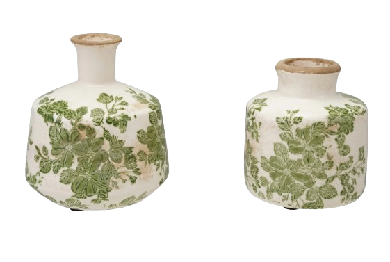 Stoneware Vase with Botanicals, Individual