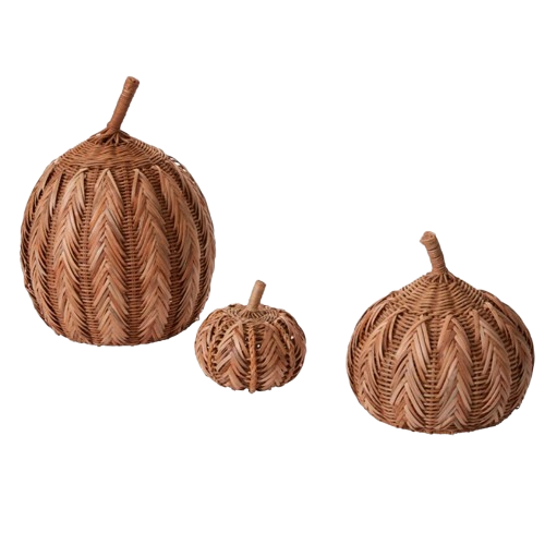 Woven Pumpkin SET of 3