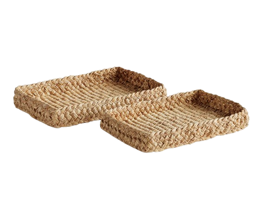 Abaca French Braided Square Tray