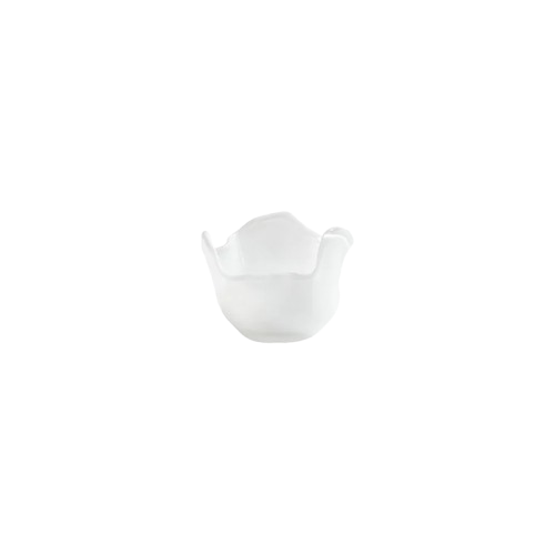 Wavy Bowl Glass Tealight Holder - White, Individual