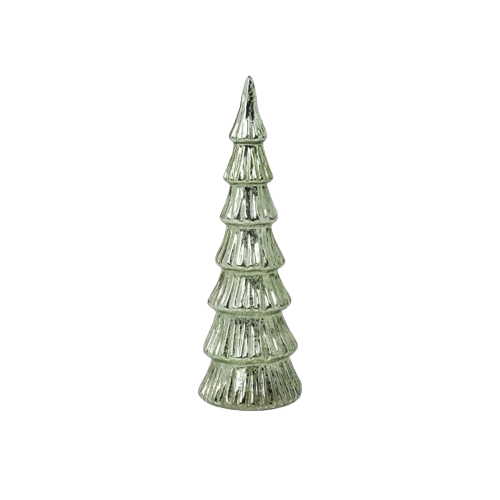 Linden LED Glass Tree - Light Green - 12.5 in