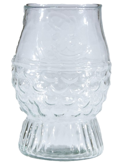 12 oz. Pressed Glass Fish Shaped Drinking Glass