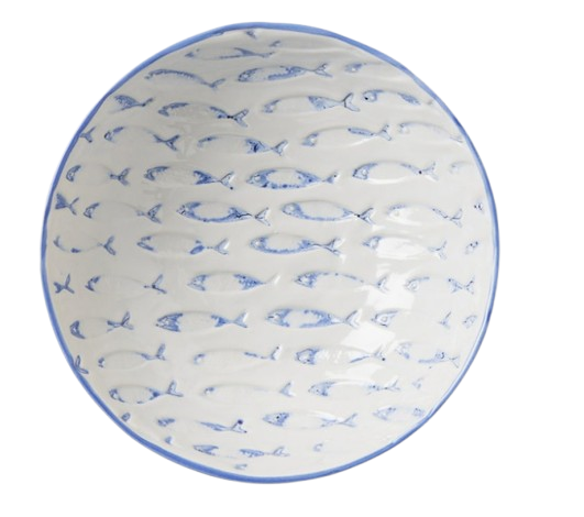 Blue and White Fish Bowl