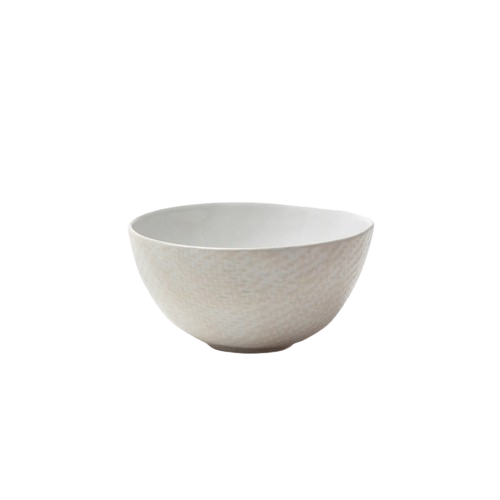 Vivienne, Cream Patine Raffia Cereal/Ice Cream Bowl, Individual