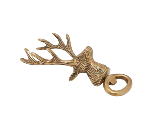 THEODORE, Antique Brass, Deer Head, Bottle Opener